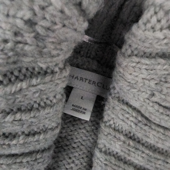 Charter Club Open Front Cardigan Sweater with front pockets and Heart pr… - Picture 6 of 8